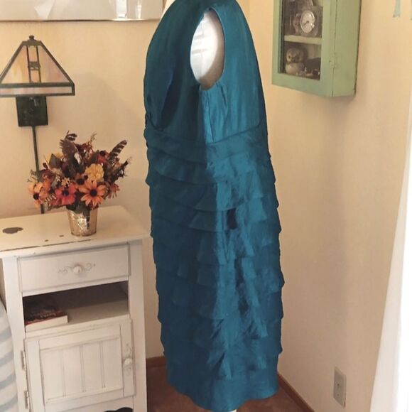 Dressbarn Woman Teal Dressy Dress - Picture 4 of 11